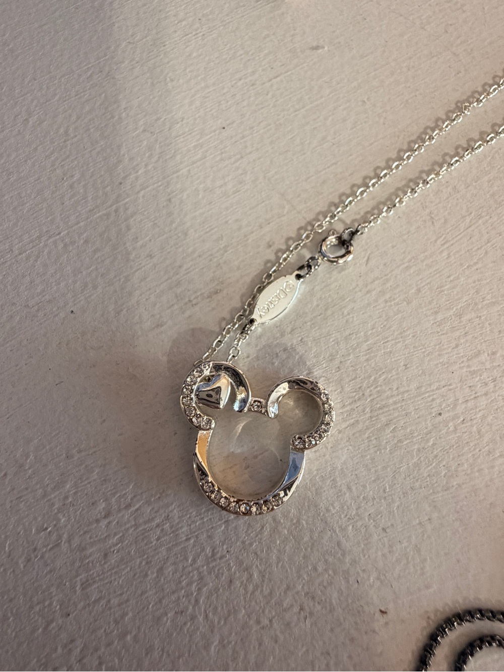Disney Silver-tone Mickey Crystal Outline Necklace - NEVER WORN